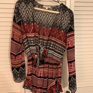 CottonCandy Long Sleeve Tie Romper